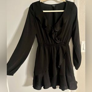 black ruffle dress